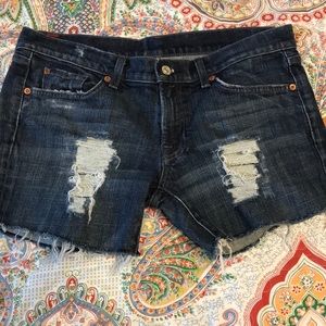 7FAM distressed cut off jeans sz 31